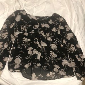 Sheer floral button down